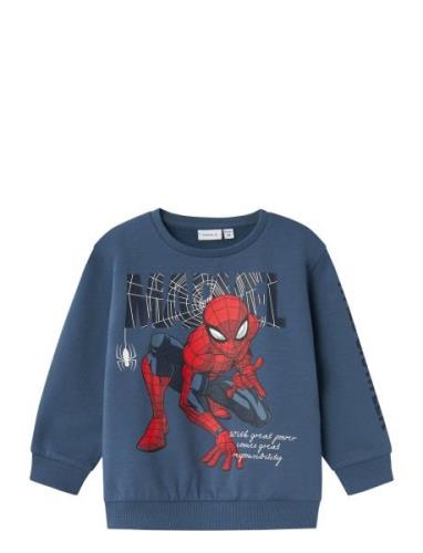 Nmmasist Spider Nreg Sweat Bru Mar Tops Sweatshirts & Hoodies Sweatshi...