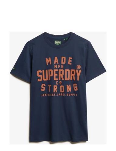 Machined Goods Workwear Tee Tops T-Kortærmet Skjorte Navy Superdry