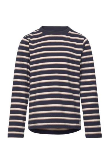 T-Shirt Ls Stripe Tops T-shirts Long-sleeved T-Skjorte Black En Fant