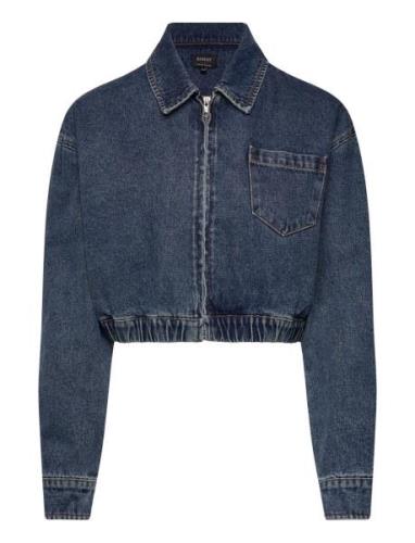 Crop Bomber Denim Jacket Jakke Denimjakke Blue Bardot