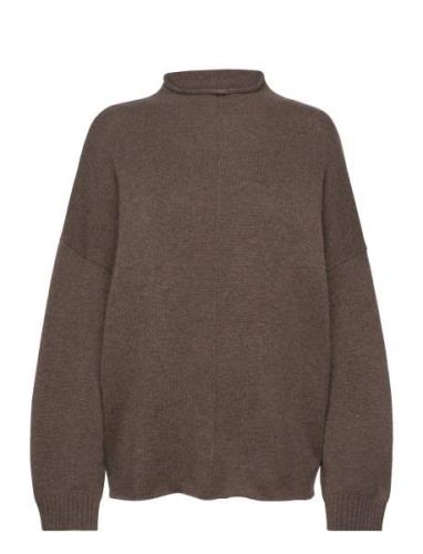 Over D Half Turtleneck Tops Knitwear Turtleneck Brown Davida Cashmere