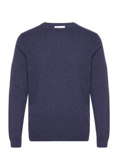 Man O-Neck Plain Designers Knitwear Round Necks Navy Davida Cashmere