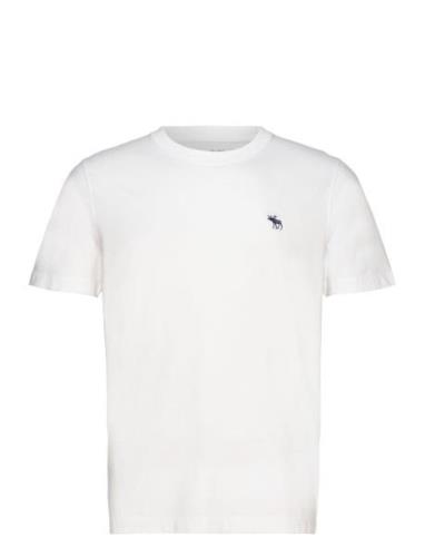 Anf Mens Knits Tops T-Kortærmet Skjorte White Abercrombie & Fitch