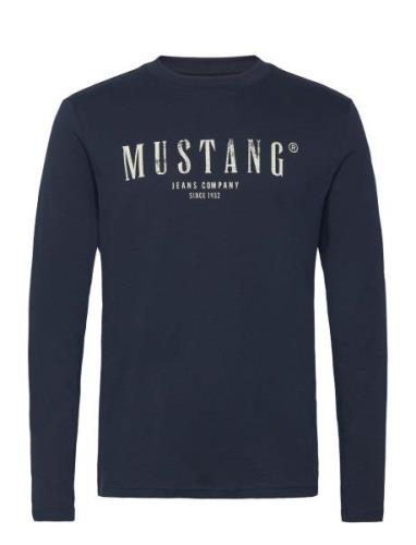 Style Asheville Tops T-Langærmet Skjorte Navy MUSTANG