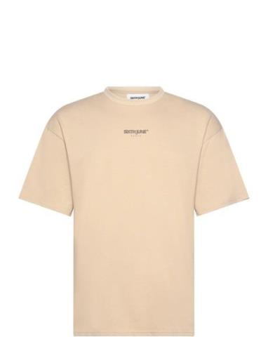 Samourai Printed O/S Ss Tshir Tops T-Kortærmet Skjorte Beige SIXTH JUN...