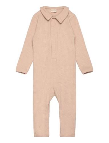 Romper Ls Rib Langærmet Body Pink Fixoni