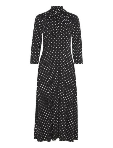 Julienne Dot Dress Knælang Kjole Black Jumperfabriken