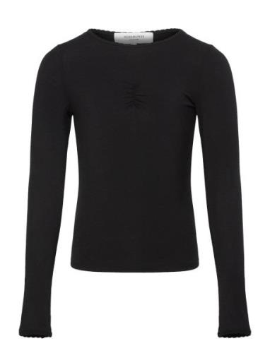 Viscose Long Sleeve Tee Tops T-shirts Long-sleeved T-Skjorte Black Ros...