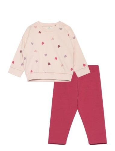 Set Sweatshirt Leggings Hearts Sets Tracksuits Pink Lindex