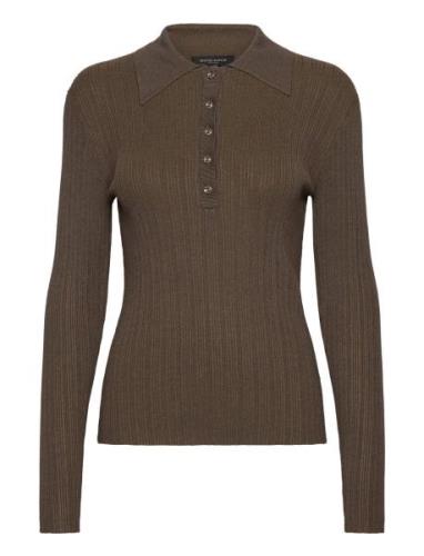 Anem Bbcathrin Knit Blouse Tops T-shirts & Tops Long-sleeved Brown Bru...