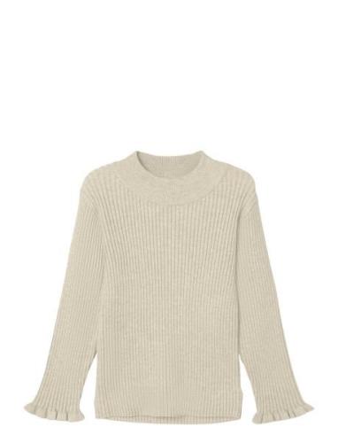 Nmfvianna Ls Slim Knit Tops Knitwear Pullovers Beige Name It