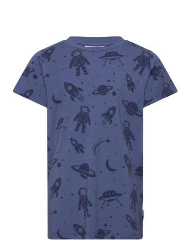 Bamboo T-Shirt Blue Astronaut Tops T-Kortærmet Skjorte Blue Geggamoja