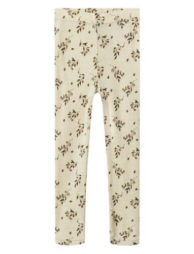 Nmfnimo Slim Leggings Aop Lil Bottoms Leggings Cream Lil'Atelier