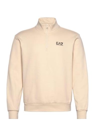 Sweatshirt Tops Knitwear Half Zip Jumpers Beige EA7