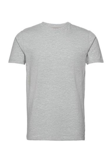 Mens Stretch Crew Neck Tee S/S Tops T-Kortærmet Skjorte Grey Lindbergh