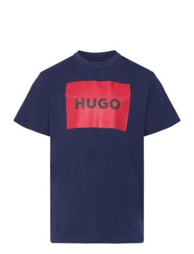 Short Sleeves Tee-Shirt Tops T-Kortærmet Skjorte Navy Hugo Kids