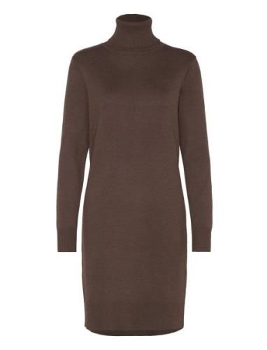 U6801, Milasz Rollneck Dress Knælang Kjole Brown Saint Tropez