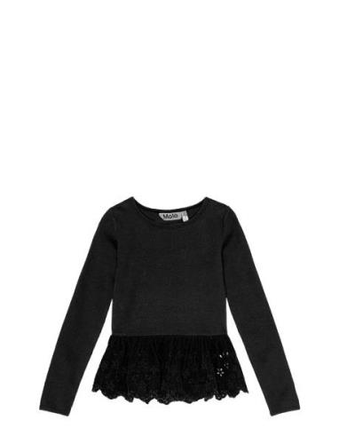 Riana Tops T-shirts Long-sleeved T-Skjorte Black Molo