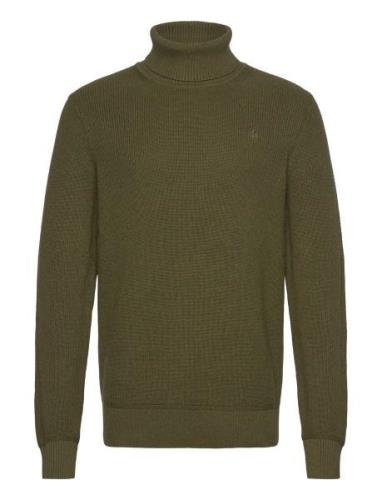 Bernard Roller Neck Tops Knitwear Turtlenecks Green Morris