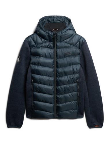 Hooded Knit Storm Hybrid Jkt Foret Jakke Navy Superdry