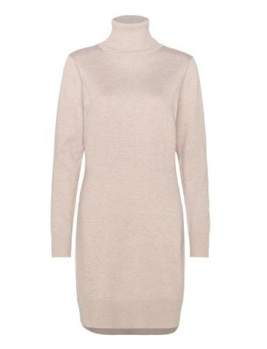 U6801, Milasz Rollneck Dress Knælang Kjole Beige Saint Tropez