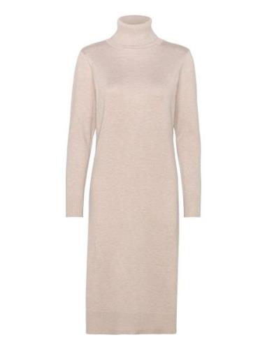 Milasz Roll Neck Long Dress Knælang Kjole Beige Saint Tropez