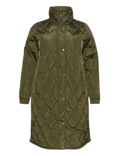 Kclinda Quilt Jacket Foret Jakke Khaki Green Kaffe Curve