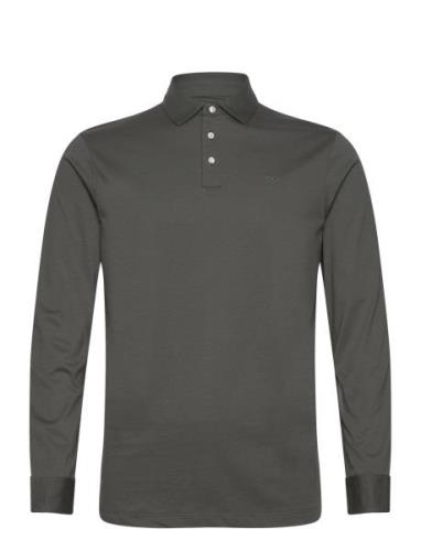 Pima Cotton Polo Ls Tops Polos Long-sleeved Green Hackett London