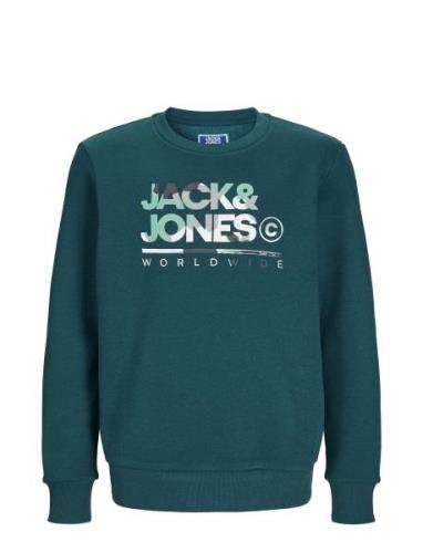 Jjluke Sweat Crew Neck Jnr Tops Sweatshirts & Hoodies Sweatshirts Gree...