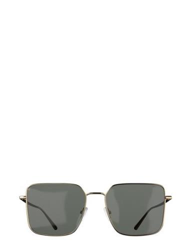 Iga Gold Green Firkantede Solbriller Black Corlin Eyewear