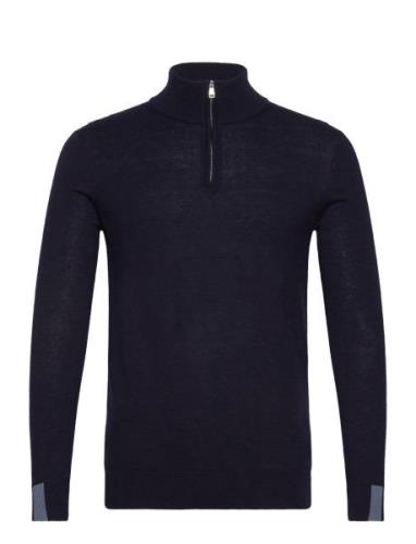 Mmgadam Soft Zip Turtle Neck Knit Tops Knitwear Half Zip Jumpers Navy ...