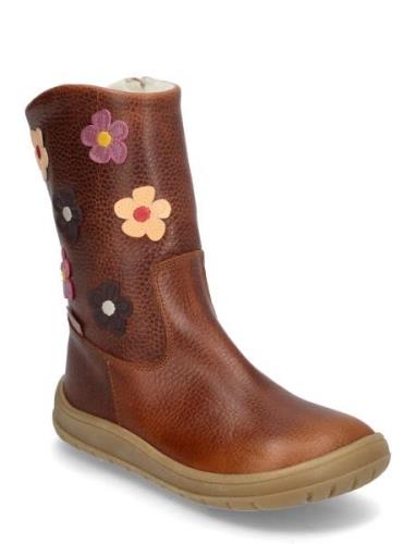 Boots - Flat - With Zipper Vinterstøvler Pull On Brown ANGULUS