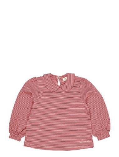 Striped Blouse W. Collar Ls Tops Shirts Long-sleeved Shirts Red Copenh...