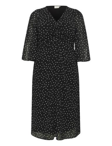 Kcsallie Dress Knælang Kjole Black Kaffe Curve