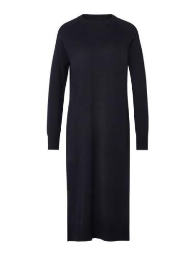 Ivana Cotton/Cashmere Blend Knitted Dress Maxikjole Festkjole Navy Lex...