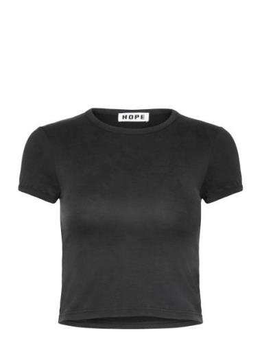 Vile T-Shirt Tops Crop Tops Short-sleeved Crop Tops Black Hope