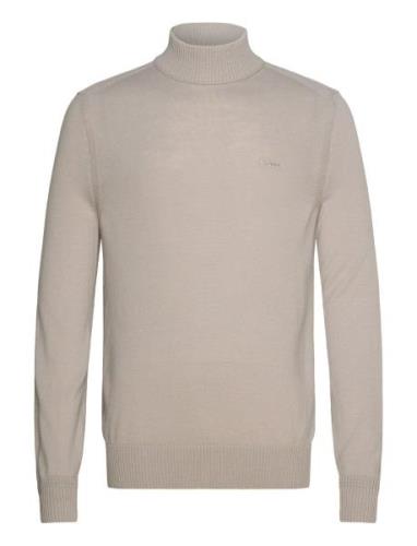 Avac_M Tops Knitwear Turtlenecks Cream BOSS