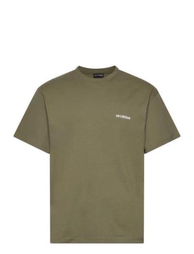 Boxy Tee S/S Artwork Tops T-Kortærmet Skjorte Green HAN Kjøbenhavn