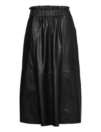 Deadep Long Skirt Knælang Nederdel Black DEPECHE