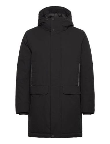 Tech Hooded Parka Parka Jakke Black Tom Tailor