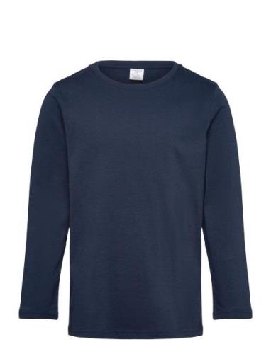 Top Ls Solid Tops T-shirts Long-sleeved T-Skjorte Navy Lindex