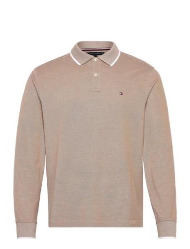 L/S Oxford Tipped Reg Polo Tops Polos Long-sleeved Beige Tommy Hilfige...