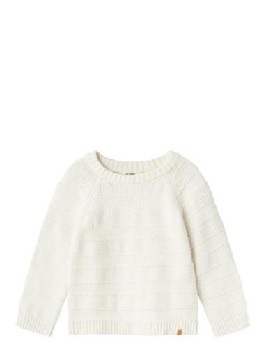 Nmmlarson Ls Knit Lil Tops Knitwear Pullovers White Lil'Atelier