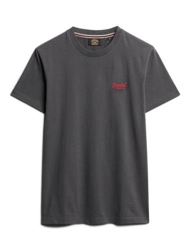 Vintage Logo Emb Tee Tops T-Kortærmet Skjorte Grey Superdry