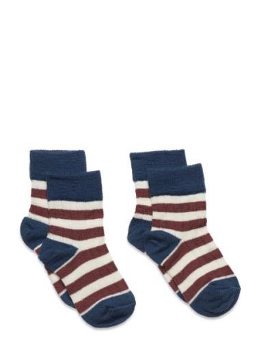 2-Pack Classic Striped Socks Socks & Tights Socks Navy FUB