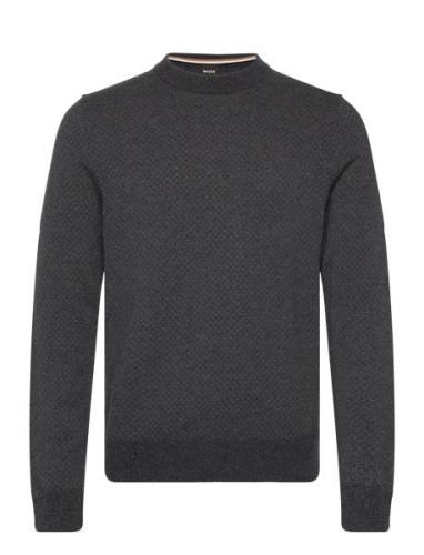 H-Eltoro Tops Knitwear Round Necks Grey BOSS