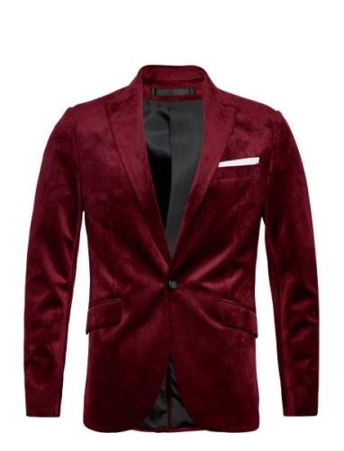 Velvet Blazer Suits & Blazers Blazers Single Breasted Blazers Red Lind...