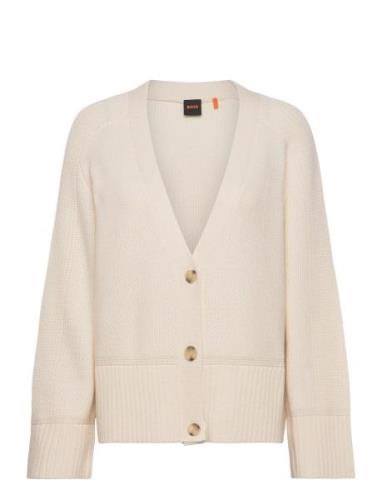 C_Fousse Tops Knitwear Cardigans Cream BOSS