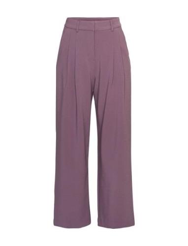 Mschmirabelle Michelle Hw Pleat Pants Bottoms Trousers Suitpants Purpl...