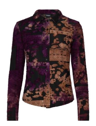 Nebula Tops Shirts Long-sleeved Black Desigual